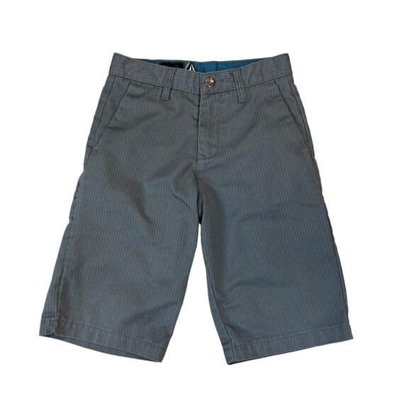 Volcom Shorts Youth Boys 25 Graphite Gray Corpo Class Walking Dockside Chino - Picture 1 of 10